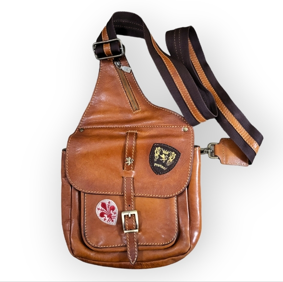 Pratesi Firenze Leather Crossbody Bag Tan Brown Leather - Picture 1 of 11